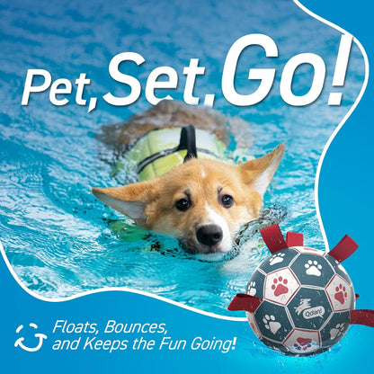 QDAN Dog Balls, 6 Inch Dog Soccer Ball with Straps, Herding Balls for Dogs