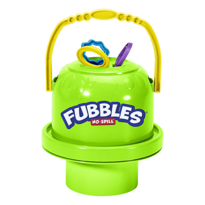 Fubbles Bubbles No-Spill Big Bubble Bucket | Bubbles for Toddlers and Kids of All Ages | Includes Fubbles Bubbles Bucket and 3 Bubble Wands, Made in The USA