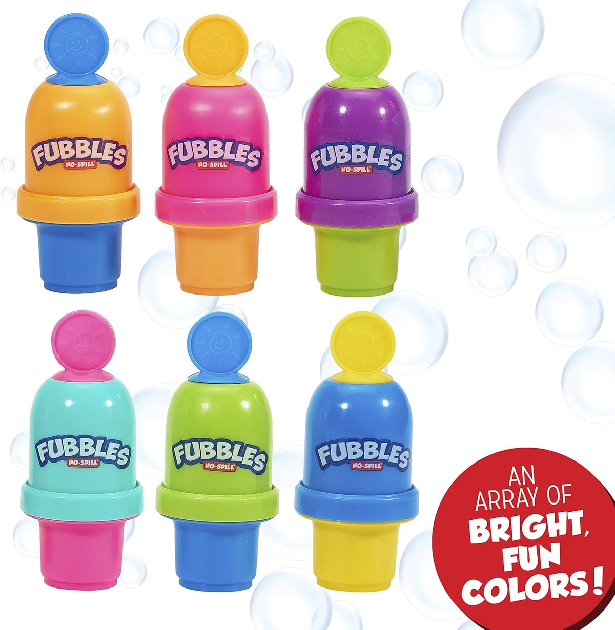 Little Kids Fubbles No-Spill Mini Bubble Tumbler (3 Pack), Multi (99630)