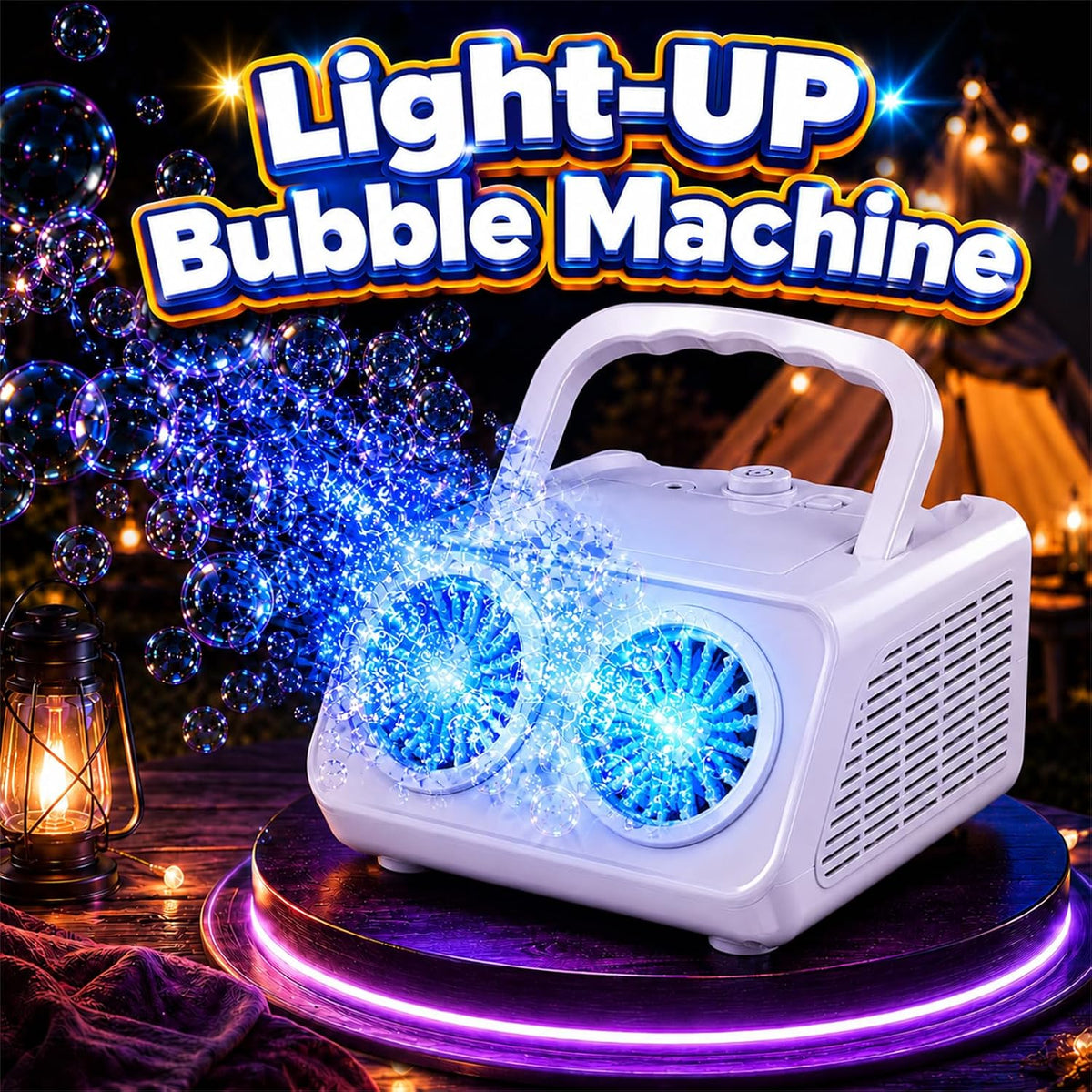 SHCKE Automatic Bubble Machine with 2 Fans,20000+ Bubbles/Min