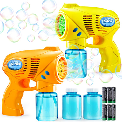 JOYIN 2 Kids Bubble Gun with 2 Bottles Refill Solution, Bubble Machine Gun for Toddlers Kids 4-8, Party Favors, Summer Toy, Outdoors, Easter, Birthday Gift