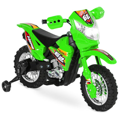 Best Choice Products Kids 6V Ride On Motorcycle w/Treaded Tires, Working Headlights, 2mph Top Speed, Training Wheels, Realistic Sounds, Music, Battery Charger - Orange