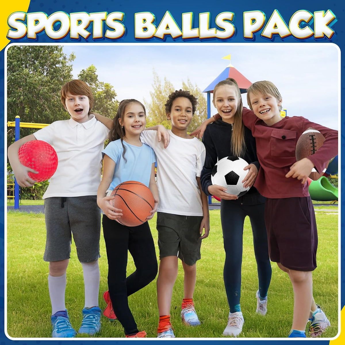 PlayBolt Sports Balls for Kids & Toddlers Toys - (Pack of 4) 5-inch