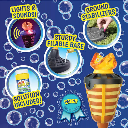 Maxx Bubbles Tiki Torch Bubbler - Bubble Machine - for Kids, Teens