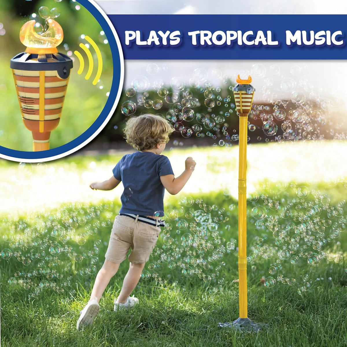 Maxx Bubbles Tiki Torch Bubbler - Bubble Machine - for Kids, Teens
