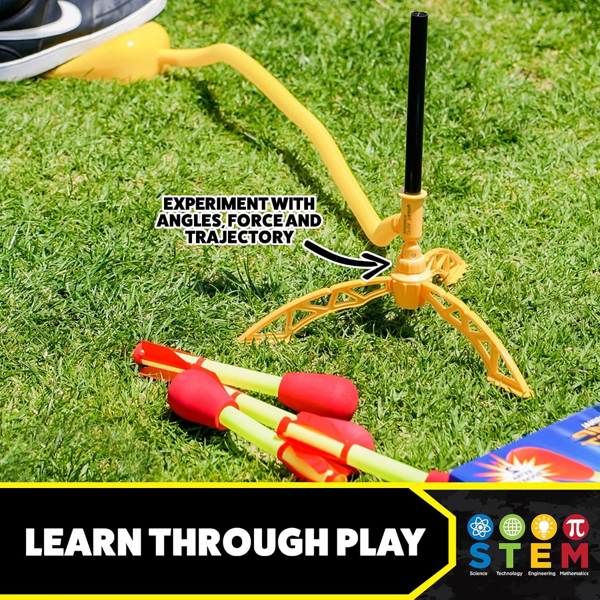 Stomp Rocket Ultra, High-Flying Rocket Launcher for Kids, 6 Rockets