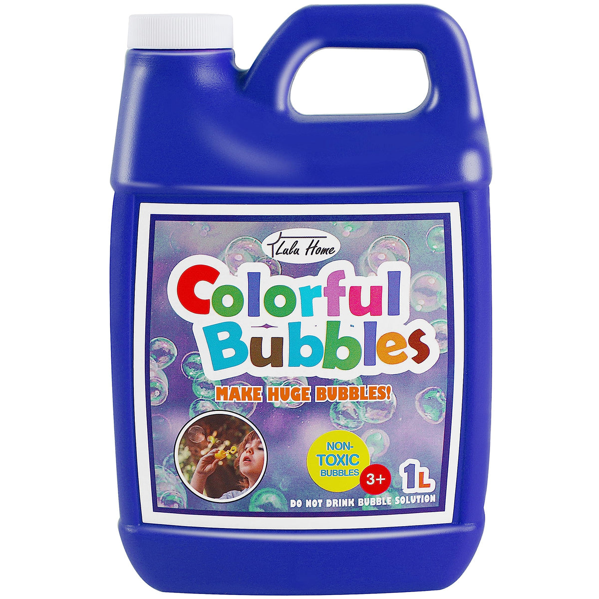 Lulu Home 33.8 OZ/1 L Concentrated Bubble Solution, Refill for Bubble Machines, Giant Wands, and Blowers - Up to 2.5 Gallons for Kids' Birthday Parties