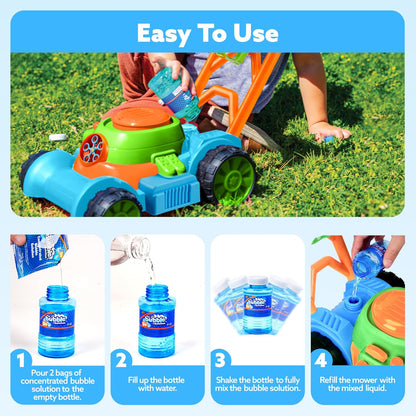SLOOSH Spill-Proof Bubble Lawn Mower Toddler Toys Bubble Machine