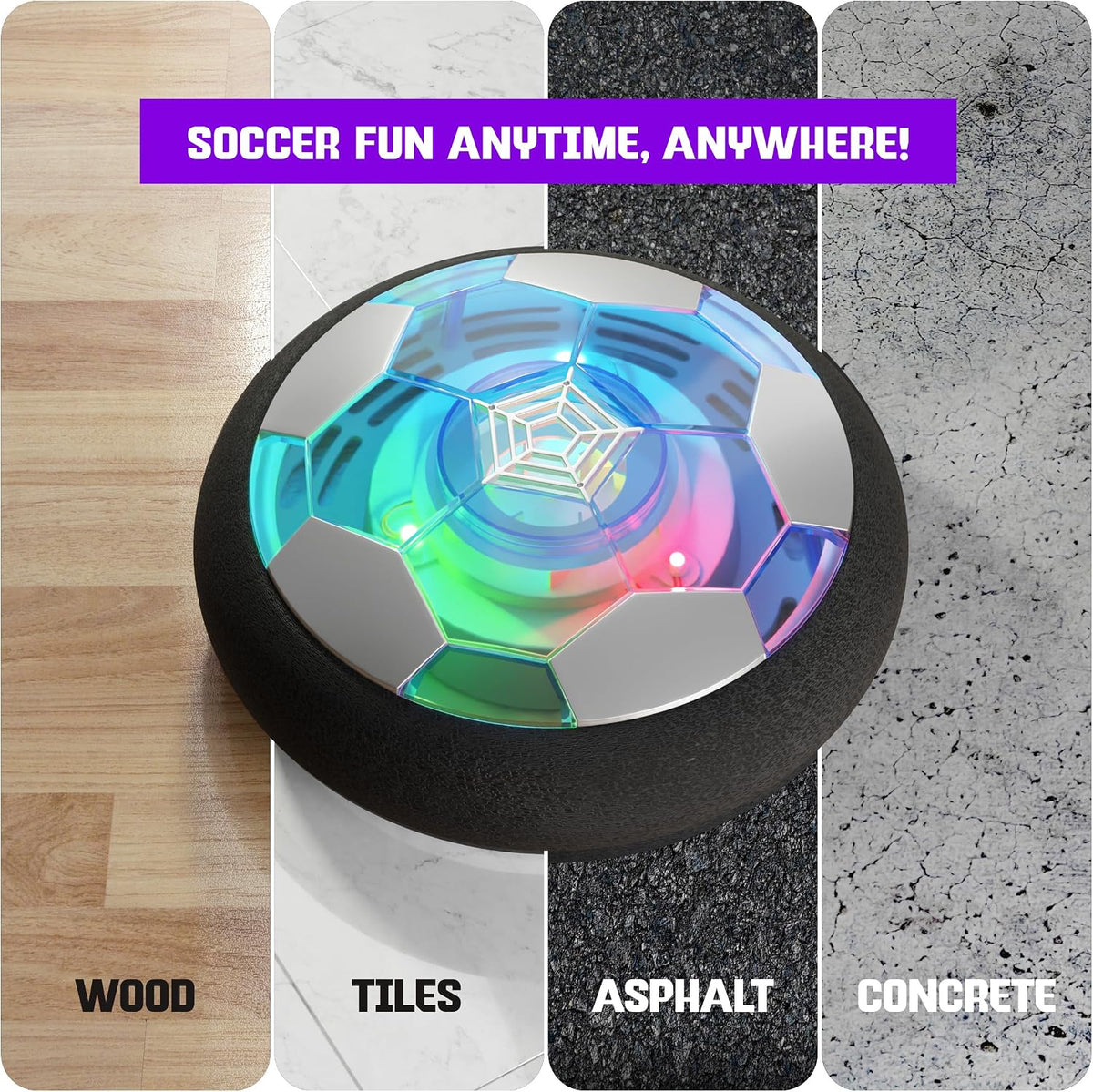 Hover Soccer Light-Up Ball - Birthday Gift for Boys - Kids Gifts Ages 5-12