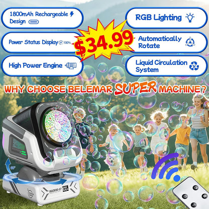 Upgraded Bubble Machine Outdoor Toys for Kids & Wedding Party