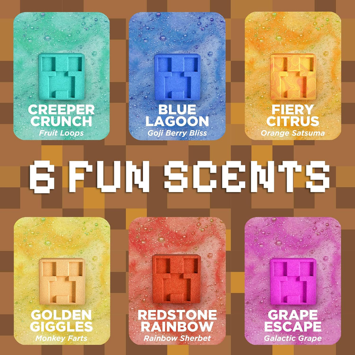TNT Creeper Bath Bombs for Kids with Surprise Toys Inside, 6 Pack