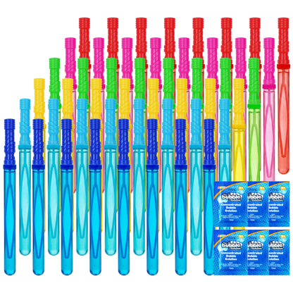 JOYIN 14.6’’ Big Bubble Wands for Kids, 6 PCS Bubble Wand with Refill Solution for Summer Toy Party Favor, Outdoors Toy Activity, Easter Basket Stuffers, Birthday Gift