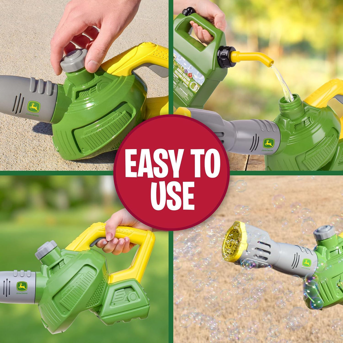 John Deere Bubble Leaf Blower - 24 oz Refill, Bubble Machine - Ages 3+