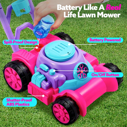 SLOOSH Bubble Lawn Mower Toddler Toys Spill-Proof Bubble Machine