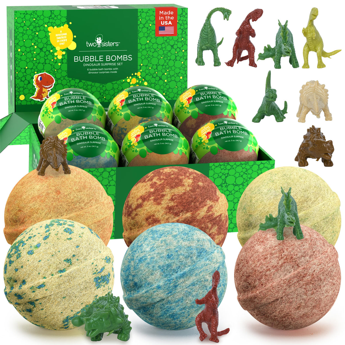 TNT Creeper Bath Bombs for Kids with Surprise Toys Inside, 6 Pack